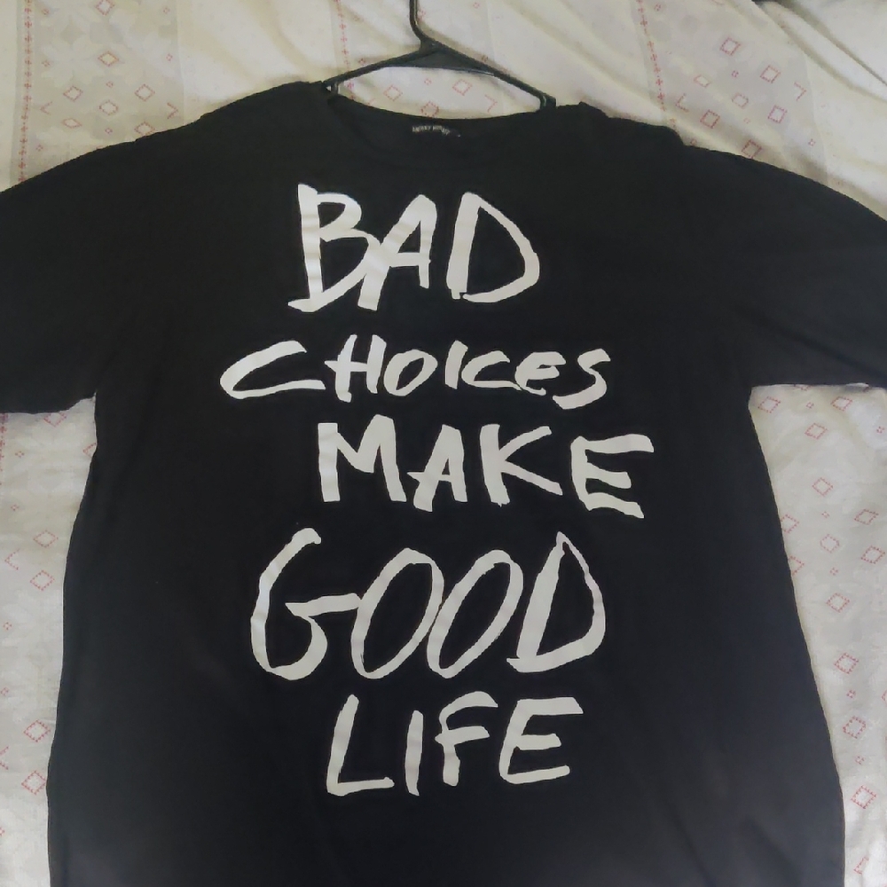 ✔️Antony Morato Black Tee with White Graphic Text